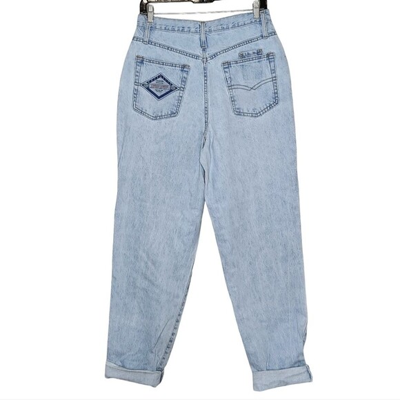 London London Vintage 90s Tapered Denim Jeans Rolled Cuff High Rise UK14/US 10 - Picture 3 of 10